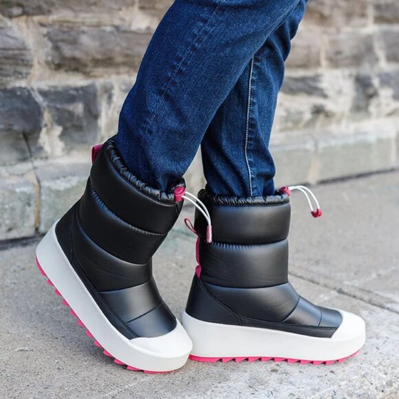 NEW COUGAR Meteor Waterproof winter Boots black matte/white for women 482tn - Picture 1 of 10